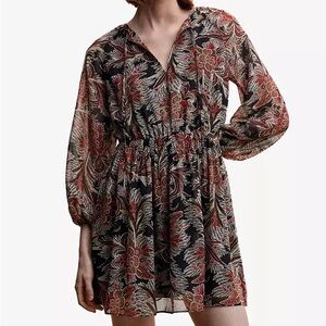 NWT Mango Floral Chiffon Dress - Sz 2